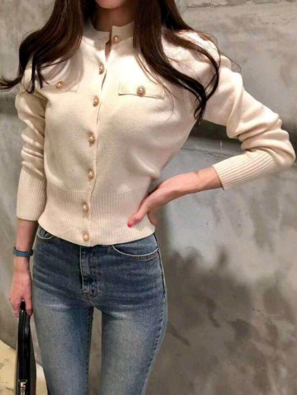 Women's Solid Color Long Sleeve Single Breasted Short Casual Cardigan